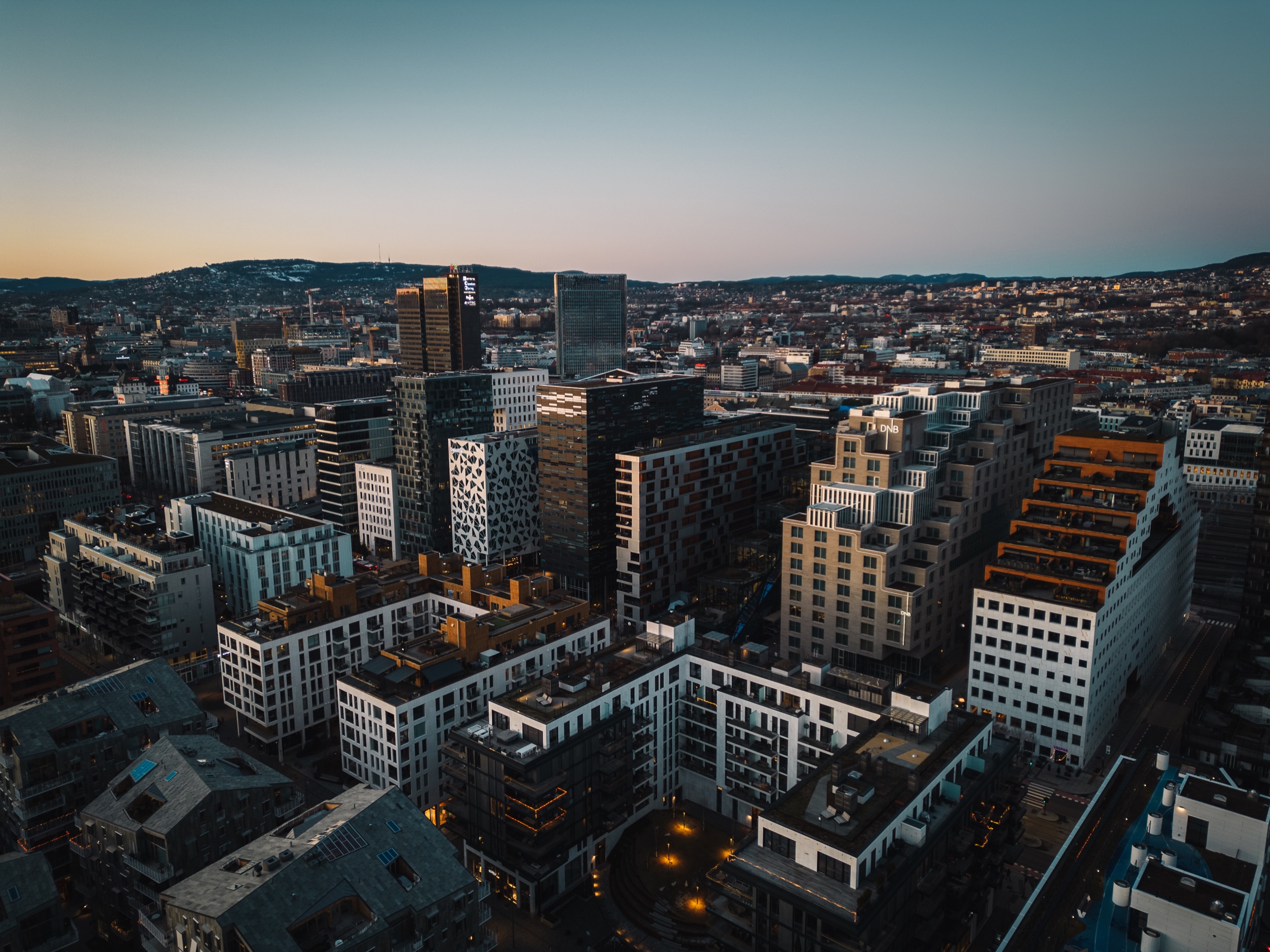 Oslo sentrum sett fra luften